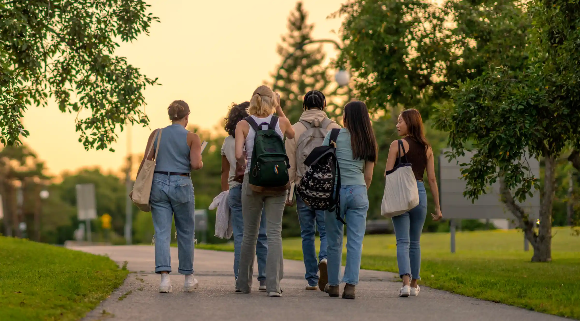 Students Walking Outside